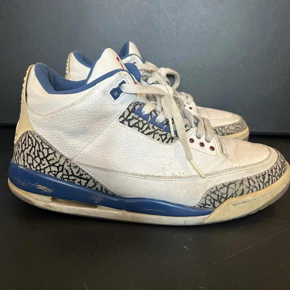 Nike Air Jordan 3 True Blue Retro 2009 Mens Sneakers Size 12 BEATERS Vintage